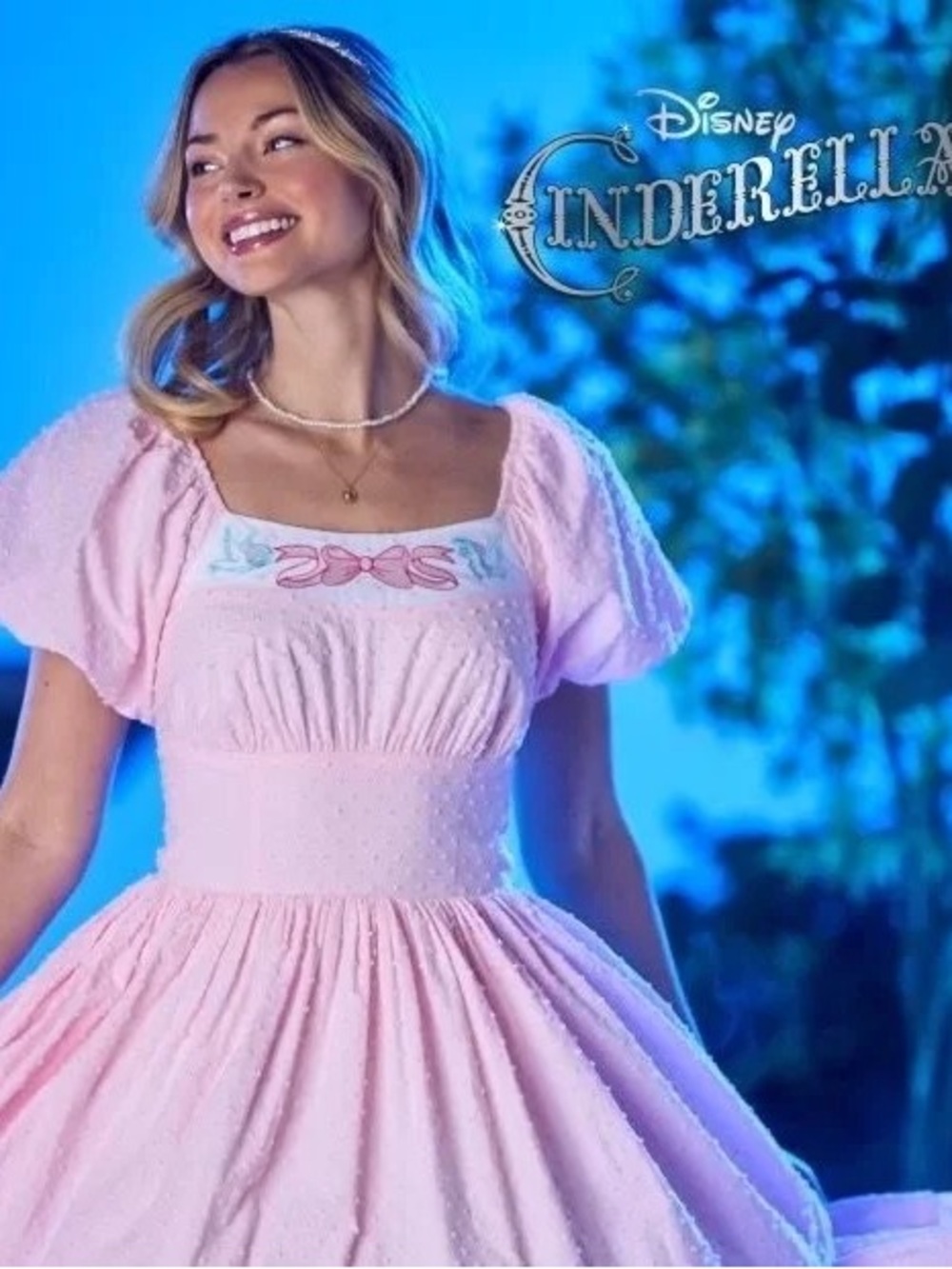 Disney Cinderella 75th Anniversary Pink Puff Sleeve Dress